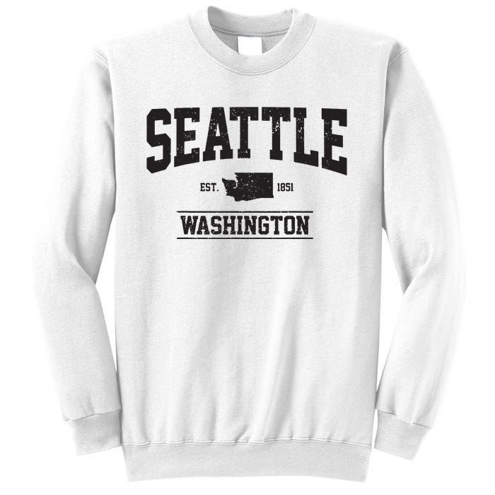 Seattle Washington Est 1851 State Map Souvenir Gift Sweatshirt