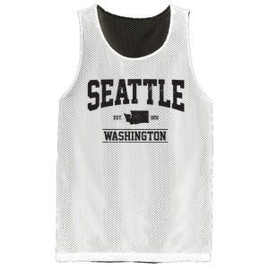 Seattle Washington Est 1851 State Map Souvenir Gift Mesh Reversible Basketball Jersey Tank