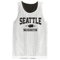 Seattle Washington Est 1851 State Map Souvenir Gift Mesh Reversible Basketball Jersey Tank