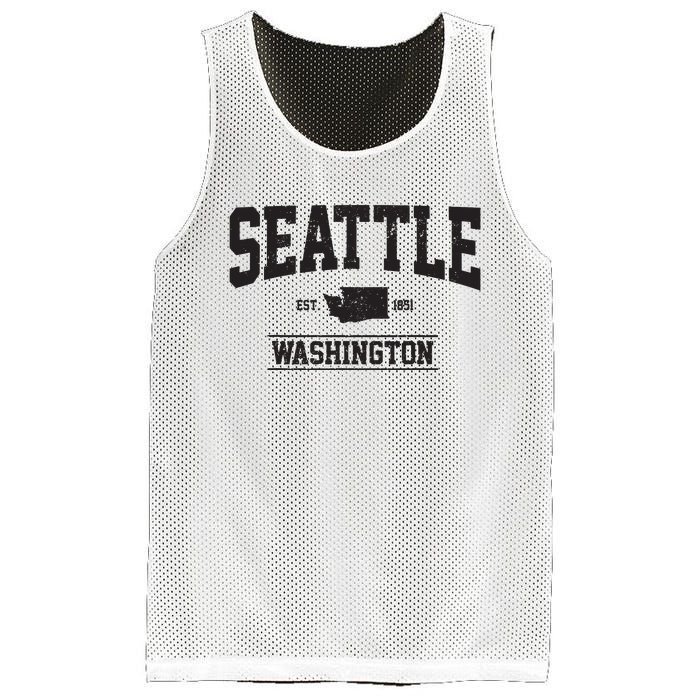 Seattle Washington Est 1851 State Map Souvenir Gift Mesh Reversible Basketball Jersey Tank