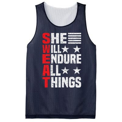 She Will Endure All Things Mesh Reversible Basketball Jersey Tank