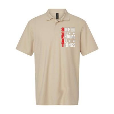 She Will Endure All Things Softstyle Adult Sport Polo