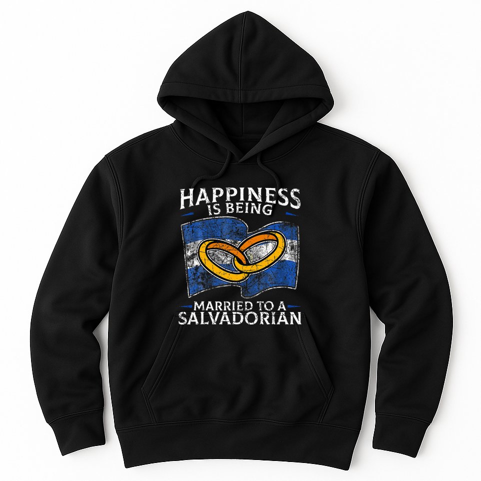 Salvadorian Wedding El Salvador Heritage Flag Married Hoodie