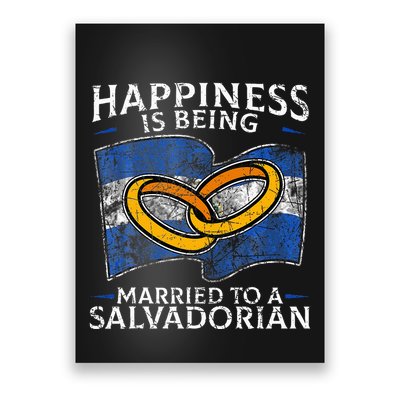 Salvadorian Wedding El Salvador Heritage Flag Married Poster