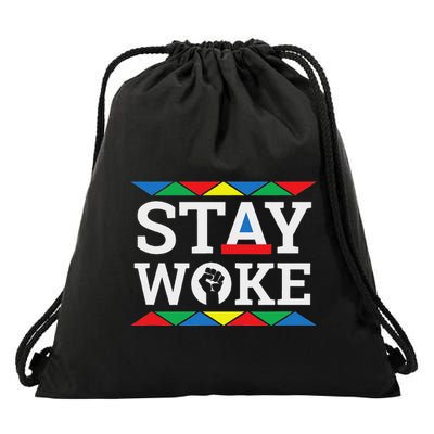 Stay Woke Extremely Woke Drawstring Bag