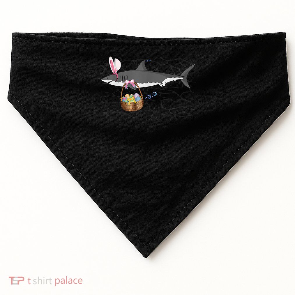 Shark With Easter Basket And Bunny Ears Easter USA-Made Doggie Bandana