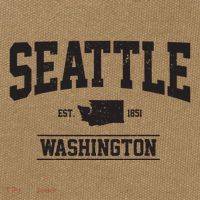 Seattle Washington Est 1851 State Map Souvenir Gift Cotton Canvas Backpack