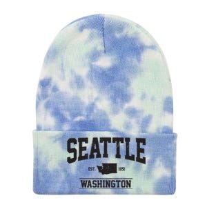 Seattle Washington Est 1851 State Map Souvenir Gift Tie Dye 12in Knit Beanie