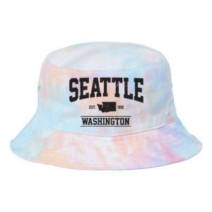 Seattle Washington Est 1851 State Map Souvenir Gift Tie Dye Newport Bucket Hat