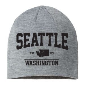 Seattle Washington Est 1851 State Map Souvenir Gift Sustainable Beanie