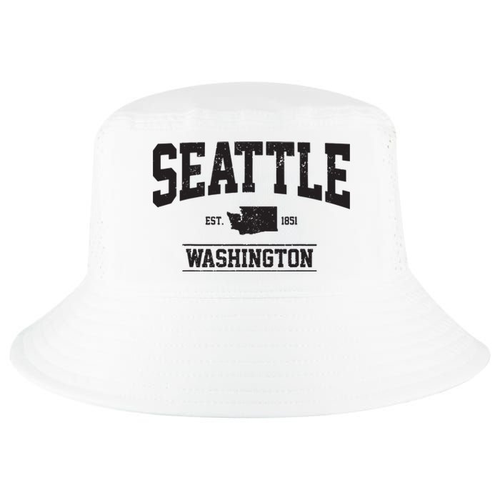 Seattle Washington Est 1851 State Map Souvenir Gift Cool Comfort Performance Bucket Hat