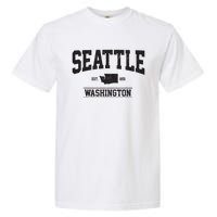 Seattle Washington Est 1851 State Map Souvenir Gift Garment-Dyed Heavyweight T-Shirt