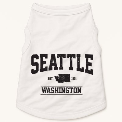 Seattle Washington Est 1851 State Map Souvenir Gift Doggie Tank