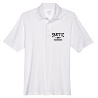 Seattle Washington Est 1851 State Map Souvenir Gift Men's Origin Performance Pique Polo