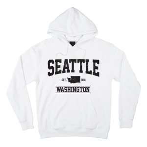 Seattle Washington Est 1851 State Map Souvenir Gift Hoodie