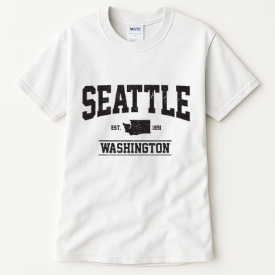 Seattle Washington Est 1851 State Map Souvenir Gift Tall T-Shirt