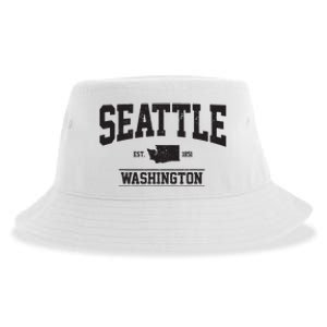 Seattle Washington Est 1851 State Map Souvenir Gift Sustainable Bucket Hat