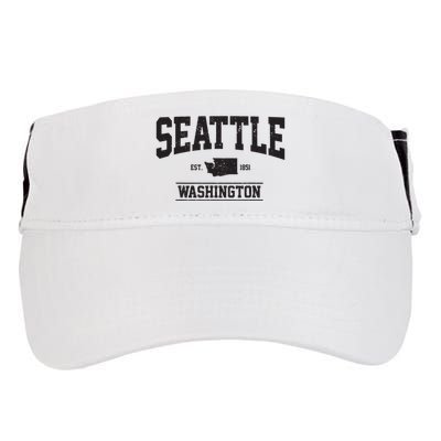 Seattle Washington Est 1851 State Map Souvenir Gift Adult Drive Performance Visor
