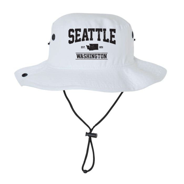 Seattle Washington Est 1851 State Map Souvenir Gift Legacy Cool Fit Booney Bucket Hat