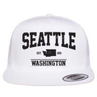 Seattle Washington Est 1851 State Map Souvenir Gift Flat Bill Trucker Hat