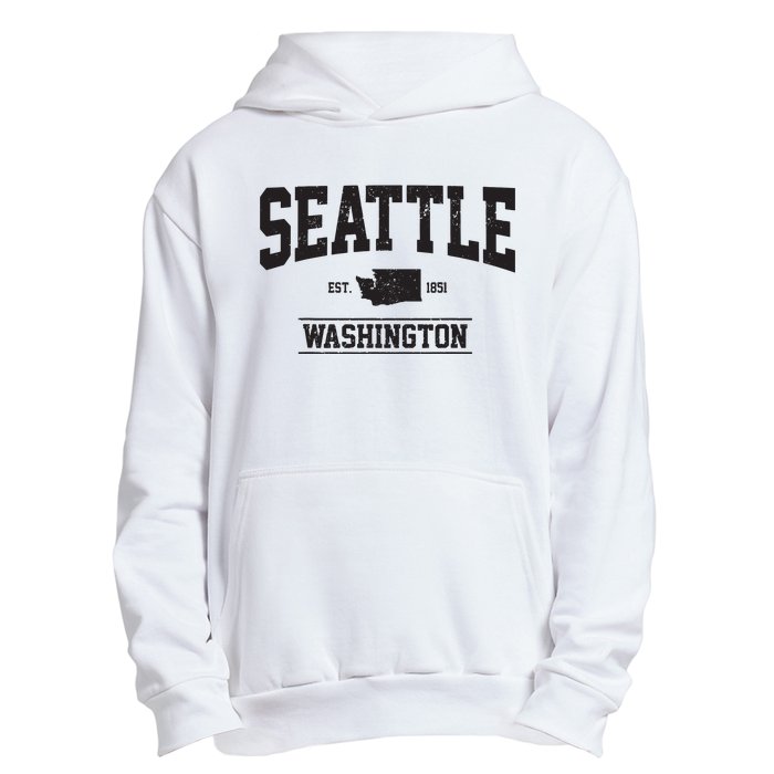 Seattle Washington Est 1851 State Map Souvenir Gift Urban Pullover Hoodie