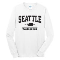 Seattle Washington Est 1851 State Map Souvenir Gift Tall Long Sleeve T-Shirt