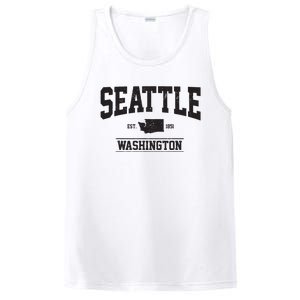 Seattle Washington Est 1851 State Map Souvenir Gift PosiCharge Competitor Tank