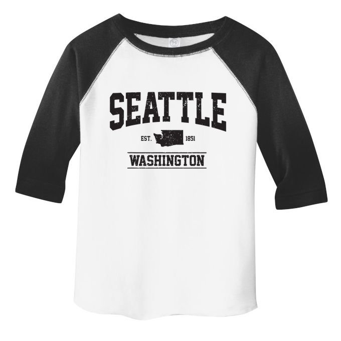 Seattle Washington Est 1851 State Map Souvenir Gift Toddler Fine Jersey T-Shirt