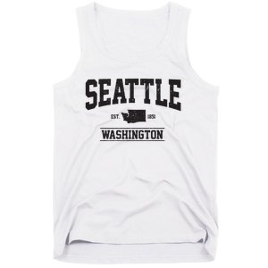 Seattle Washington Est 1851 State Map Souvenir Gift Tank Top