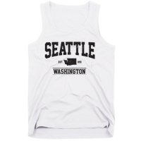 Seattle Washington Est 1851 State Map Souvenir Gift Tank Top