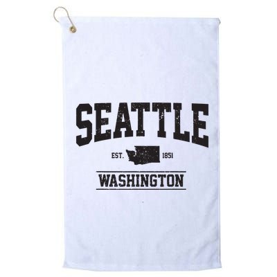Seattle Washington Est 1851 State Map Souvenir Gift Golf Towel