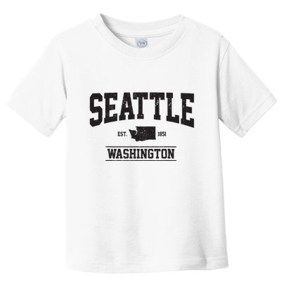 Seattle Washington Est 1851 State Map Souvenir Gift Toddler T-Shirt