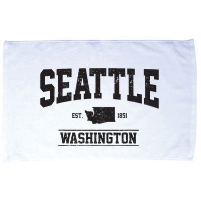 Seattle Washington Est 1851 State Map Souvenir Gift Microfiber Hand Towel