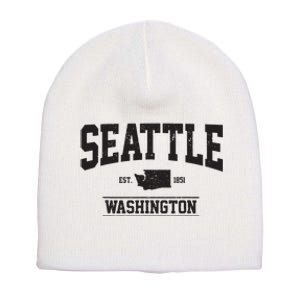 Seattle Washington Est 1851 State Map Souvenir Gift Short Acrylic Beanie