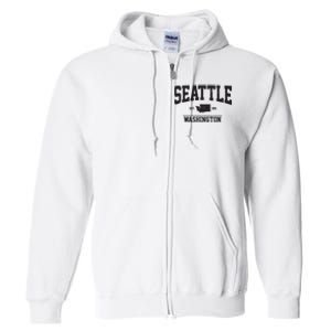 Seattle Washington Est 1851 State Map Souvenir Gift Full Zip Hoodie