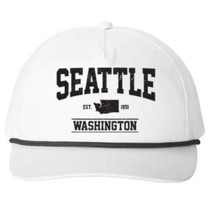 Seattle Washington Est 1851 State Map Souvenir Gift Snapback Five-Panel Rope Hat