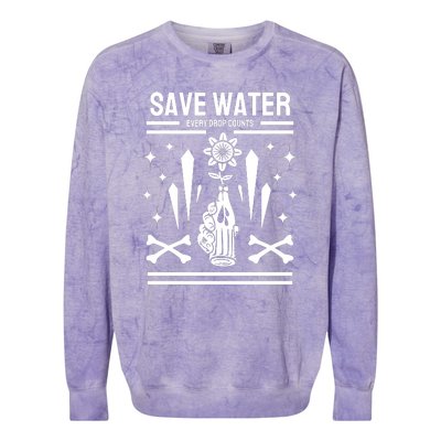 Save Water Every Drop Counts Colorblast Crewneck Sweatshirt