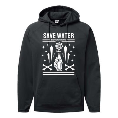 Save Water Every Drop Counts Performance Fleece Hoodie