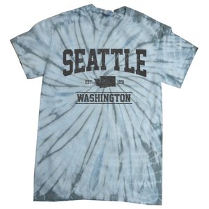 Seattle Washington Est. 1851 State Map Souvenir Gift Tie-Dye T-Shirt