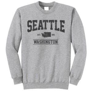 Seattle Washington Est. 1851 State Map Souvenir Gift Tall Sweatshirt