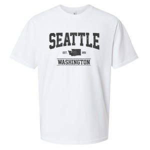 Seattle Washington Est. 1851 State Map Souvenir Gift Sueded Cloud Jersey T-Shirt