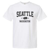 Seattle Washington Est. 1851 State Map Souvenir Gift Garment-Dyed Heavyweight T-Shirt