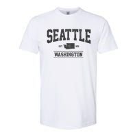 Seattle Washington Est. 1851 State Map Souvenir Gift Softstyle CVC T-Shirt