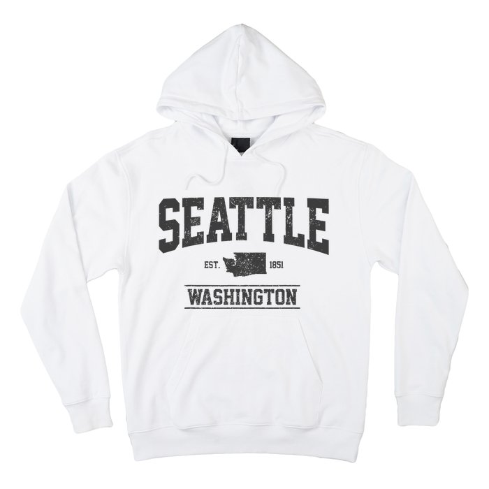 Seattle Washington Est. 1851 State Map Souvenir Gift Hoodie