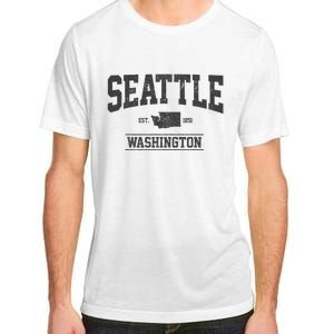 Seattle Washington Est. 1851 State Map Souvenir Gift Adult ChromaSoft Performance T-Shirt