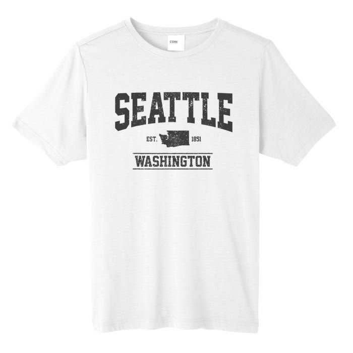 Seattle Washington Est. 1851 State Map Souvenir Gift Tall Fusion ChromaSoft Performance T-Shirt