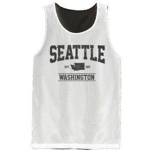 Seattle Washington Est. 1851 State Map Souvenir Gift Mesh Reversible Basketball Jersey Tank