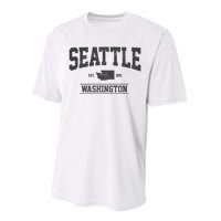 Seattle Washington Est. 1851 State Map Souvenir Gift Performance Sprint T-Shirt