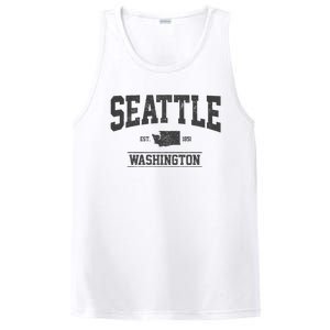 Seattle Washington Est. 1851 State Map Souvenir Gift PosiCharge Competitor Tank