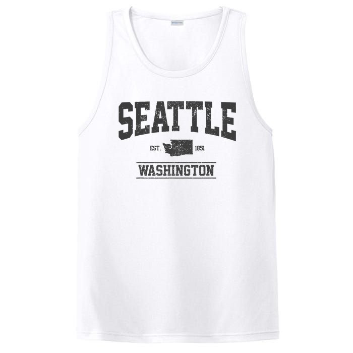 Seattle Washington Est. 1851 State Map Souvenir Gift PosiCharge Competitor Tank